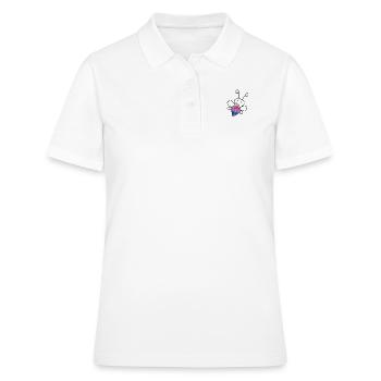 Bisexual Bee Bine Design Noir - Polo Femme - blanc - Devant - Ailine (174cm)