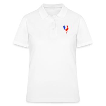 Hahn blau weiß rot - Frauen Polo Shirt - Weiß - Vorne - Ailine (174cm)