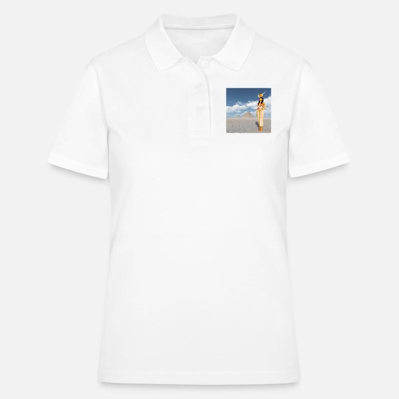 Déesse Hathor et pyramides - Polo Femme - blanc