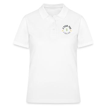 je peux pas je suis bio - Polo Femme - blanc - Devant - Ailine (174cm)