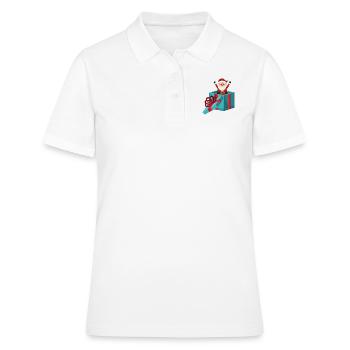 Père Noël surprise ! - Noël - Polo Femme - blanc - Devant - Ailine (174cm)