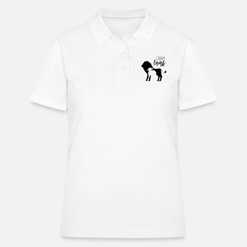 leone e agnello - design compatto - Polo donna - bianco