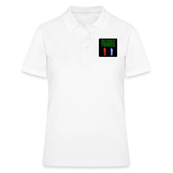 Matrice rouge ou bleu pilule - Polo Femme - blanc - Devant - Ailine (174cm)