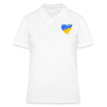 Ukraine Kiev Europe Cœur Paix Solidarité Crimée - Polo Femme - blanc - Devant - Ailine (174cm)