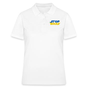 Star Stop Wars - Ich stehe an der Seite der Ukraine - Frauen Polo Shirt - Weiß - Vorne - Ailine (174cm)