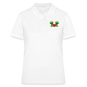 KROKODILE - TIERE - KIND - BABY - LIEBE - Frauen Polo Shirt - Weiß - Vorne - Ailine (174cm)