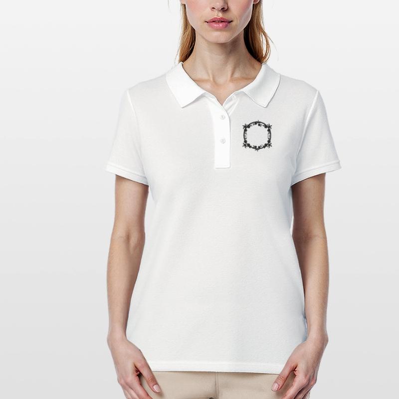 Ornaments Circular frame Basic text Women's Polo Shirt