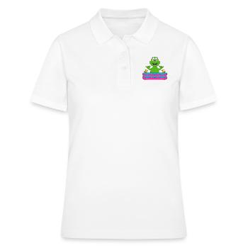 PLANSCHBECKEN - POOL - FROSCH - TIER - BABY - Frauen Polo Shirt - Weiß - Vorne - Ailine (174cm)