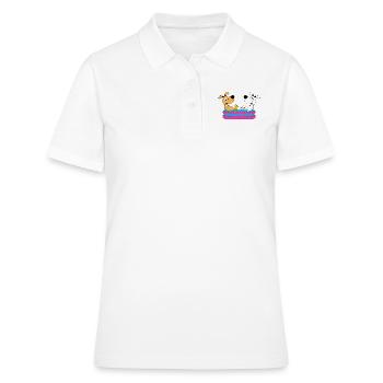 HUNDE - POOL - PLANSCHBECKEN - HUND - TIER - Frauen Polo Shirt - Weiß - Vorne - Ailine (174cm)