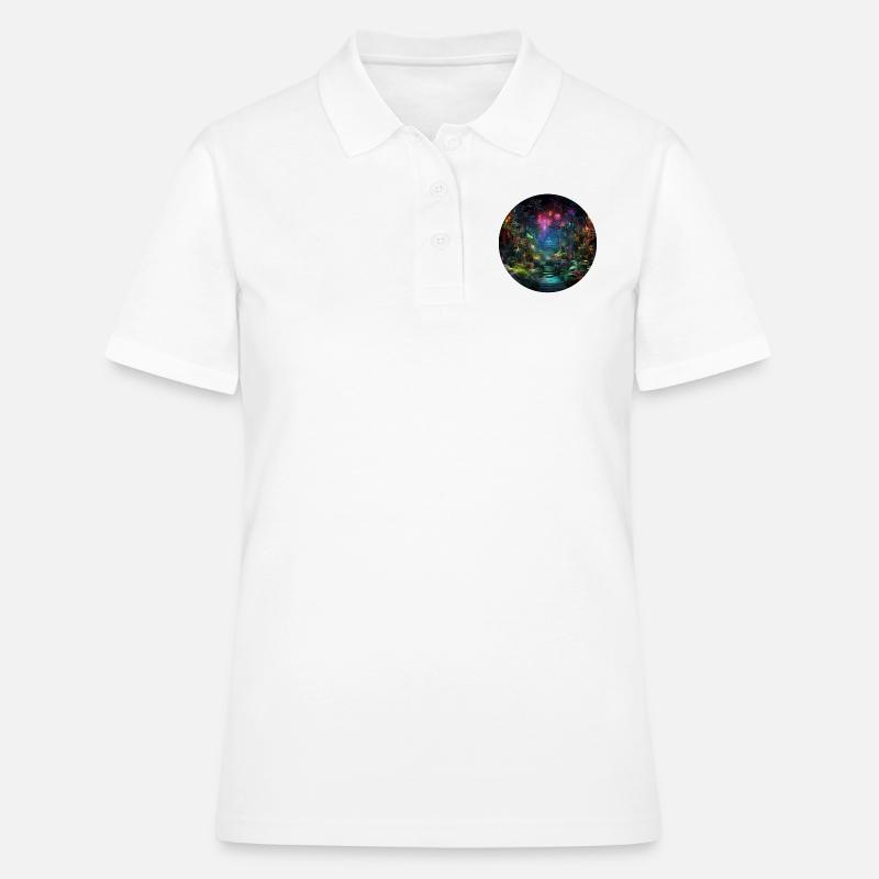 Dynamic Neon Journeys: Le monde de Neon Jungle - Polo Femme - blanc