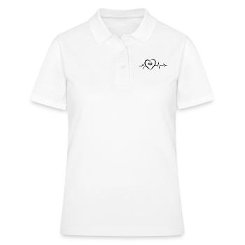 Herzschlag Foto - Frauen Polo Shirt - Weiß - Vorne - Ailine (174cm)