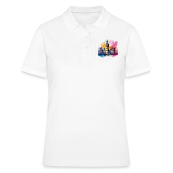 Big Ben Watercolour Splash Art - Women's Polo Shirt - white - Front - Ailine (174cm)