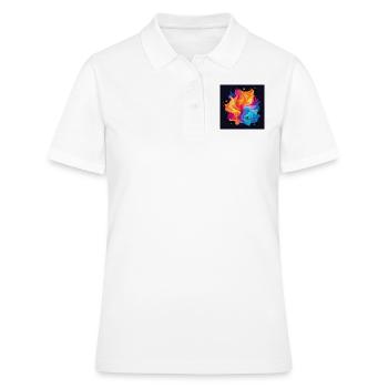Tourbillon coloré - Polo Femme - blanc - Devant - Ailine (174cm)