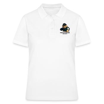 Pawlice Officer - Drôle de chien policier - Polo Femme - blanc - Devant - Ailine (174cm)