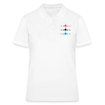 flugzeug silhouette landung fahrwerk abheben muste - Frauen Polo Shirt - Weiß - Vorne - Ailine (174cm)