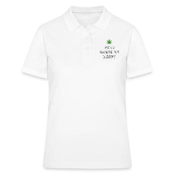weed macht mich glücklich Cannabis Marihuana - Frauen Polo Shirt - Weiß - Vorne - Ailine (174cm)