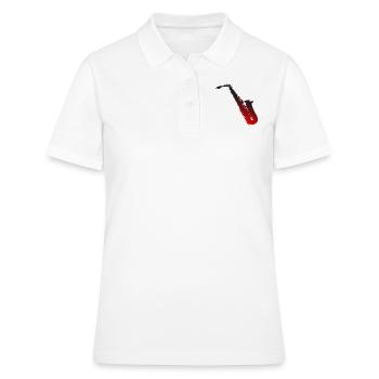 Saxophon - Frauen Polo Shirt - Weiß - Vorne - Ailine (174cm)
