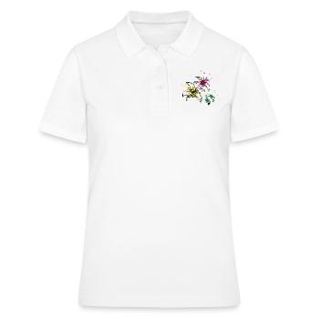 blüten splash - Frauen Polo Shirt - Weiß - Vorne - Ailine (174cm)
