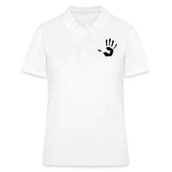hand - Women's Polo Shirt - white - Front - Ailine (174cm)