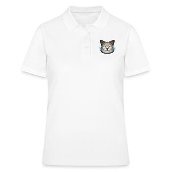 EMOTIONS CATBURST LACHEN - Frauen Polo Shirt - Weiß - Vorne - Ailine (174cm)