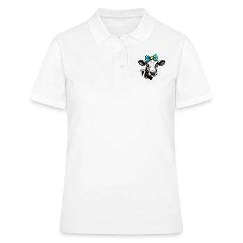 Drôle de tenue de vache pour végétaliens et végétariens Moo - Polo Femme - blanc - Devant - Ailine (174cm)