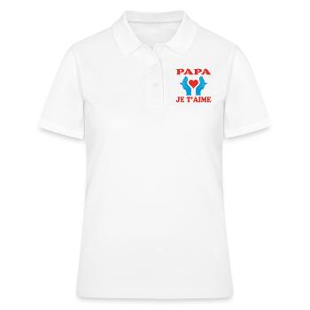 PAPA JE T'AIME - Polo Femme - blanc - Devant - Ailine (174cm)