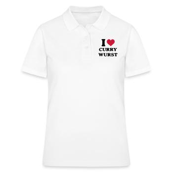 Currywurst i love - Frauen Polo Shirt - Weiß - Vorne - Ailine (174cm)