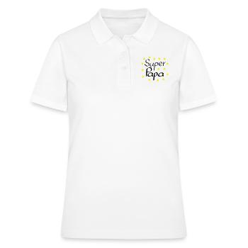 Super Papa gelbe Sterne Geschenk Geburtstag Vater - Frauen Polo Shirt - Weiß - Vorne - Ailine (174cm)