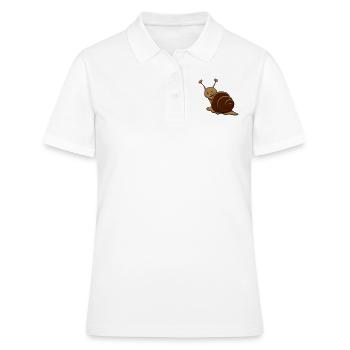 Schnecke lustig zwinkern - Frauen Polo Shirt - Weiß - Vorne - Ailine (174cm)