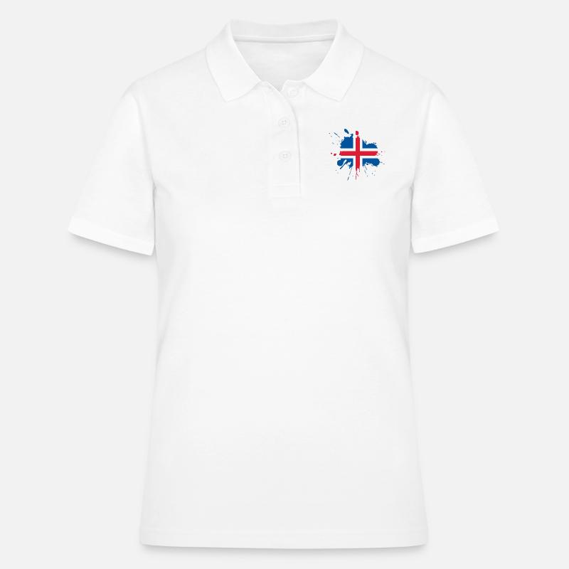 Conception du drapeau de l’Islande - Polo Femme - blanc