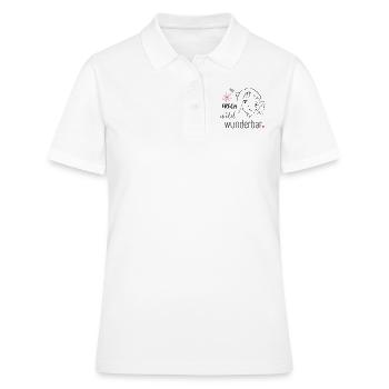 Frech, wild, wunderbar :-) - Frauen Polo Shirt - Weiß - Vorne - Ailine (174cm)