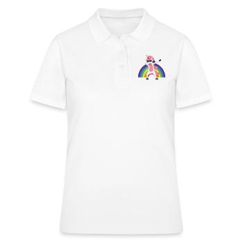 Einhorn Dab, Dabbendes Einhorn, DAB, Regenbogen - Frauen Polo Shirt - Weiß - Vorne - Ailine (174cm)