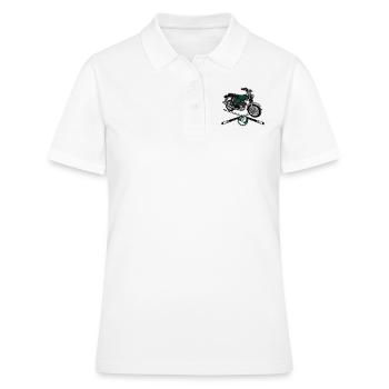 S51 (billardgrün) // Illustration - Frauen Polo Shirt - Weiß - Vorne - Ailine (174cm)