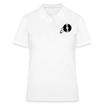 dj vinyle disque club musique sur raccrocher disko party fe - Polo Femme - blanc - Devant - Ailine (174cm)