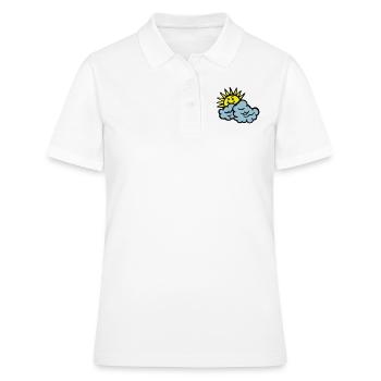 nuage sourire soleil - Polo Femme - blanc - Devant - Ailine (174cm)