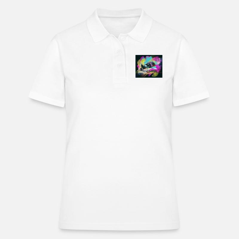 Explosion de couleur optimisme abstrait œil coloré - Polo Femme - blanc