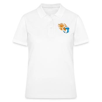 Fliegender flammender Volleyball - Frauen Polo Shirt - Weiß - Vorne - Ailine (174cm)