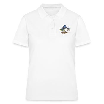Bleu acier rougeâtre - Polo Femme - blanc - Devant - Ailine (174cm)