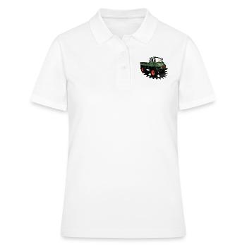 Unimog - Oldtimer - Offroad - Dispositif moteur universel - Polo Femme - blanc - Devant - Ailine (174cm)