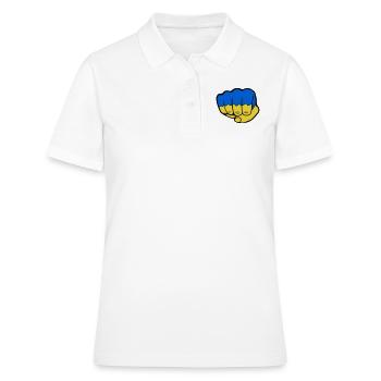 Ukraine Flagge Faust - Frauen Polo Shirt - Weiß - Vorne - Ailine (174cm)