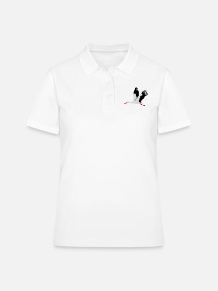 Cigogne - Polo Femme - blanc