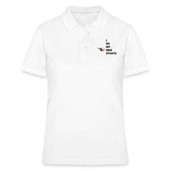 I do my own stunts, Jump! - Frauen Polo Shirt - Weiß - Vorne - Ailine (174cm)