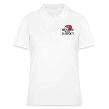 Erst Blasen dann schlucken - Frauen Polo Shirt - Weiß - Vorne - Ailine (174cm)
