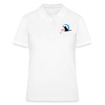 Die Katze Leonardo Da Vinci Style mit Herz - Frauen Polo Shirt - Weiß - Vorne - Ailine (174cm)