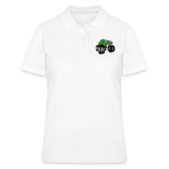 Monster truck, véhicule tout-terrain, pick-up, fourgonnette - Polo Femme - blanc - Devant - Ailine (174cm)