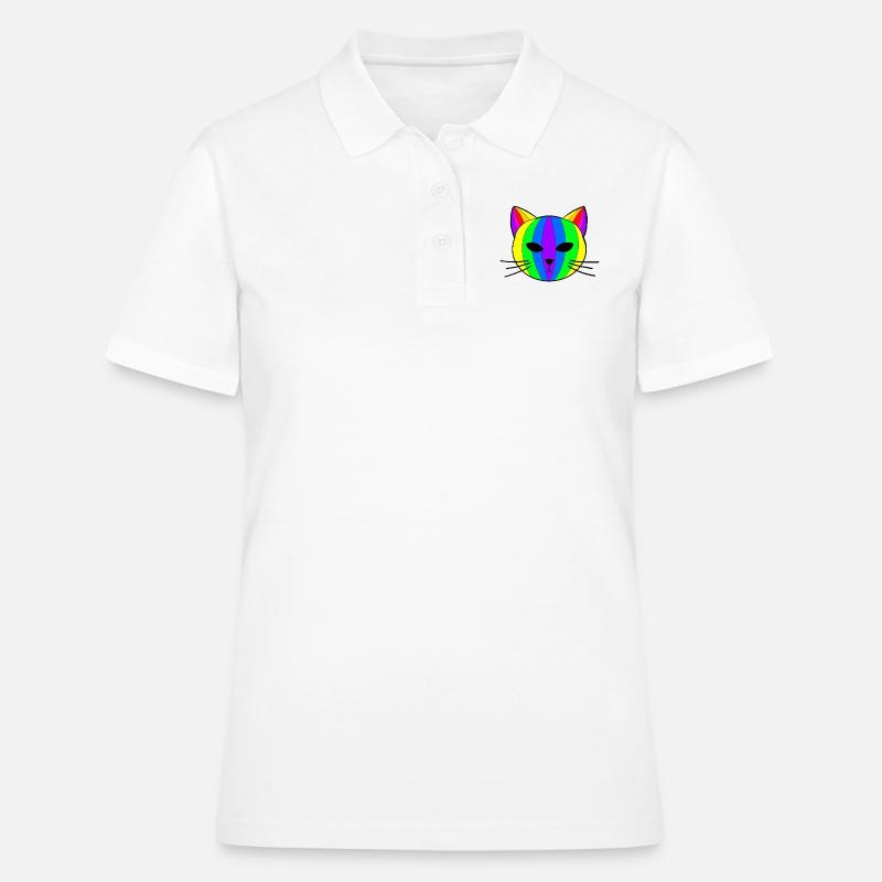Rainbow Cat - Women's Polo Shirt - white