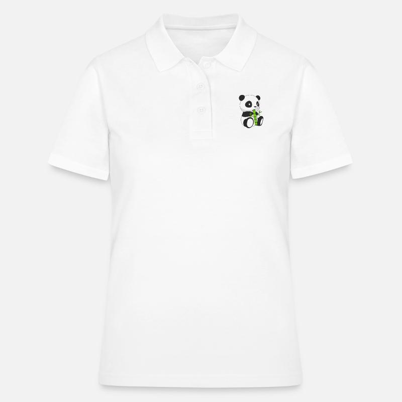 Panda that eats bamboo - Women's Polo Shirt - white