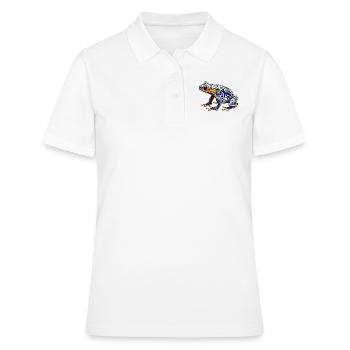 Pfeilgiftfrosch mit schöner Warnfarbe als Lurch - Frauen Polo Shirt - Weiß - Vorne - Ailine (174cm)