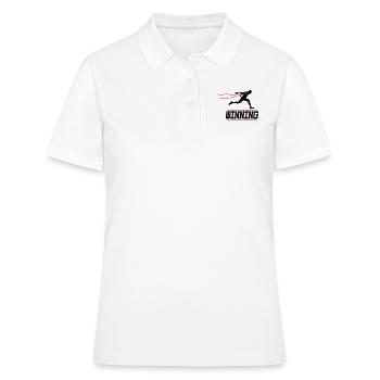 running runner winning 2c I - Frauen Polo Shirt - Weiß - Vorne - Ailine (174cm)