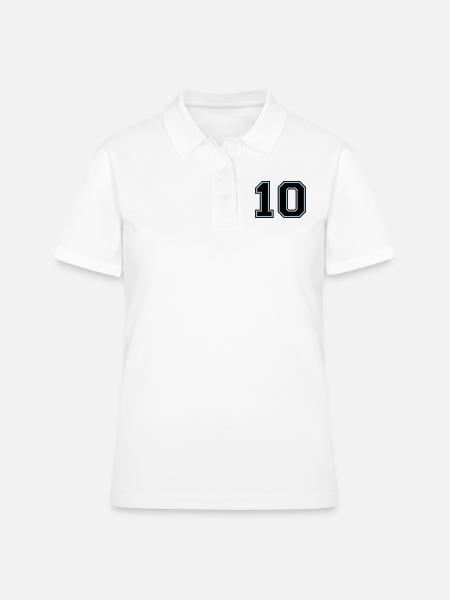Numéro 10 (couleurs personnalisables) - Polo Femme - blanc